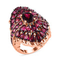 Orissa Rhodolite Garnet Cluster Ring in Vermeil RG Over Sterling Silver (Size 10.0) 8.40 ctw - Sticky add to cart bar