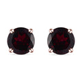 Orissa Rhodolite Garnet Solitaire Stud Earrings in Vermeil Rose Gold Over Sterling Silver 3.15 ctw - Sticky add to cart bar