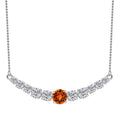 Designer Premium Tangerine Color Austrian Crystal and Simulated Diamond Necklace 18-20 Inches in Sterling Silver 4.40 ctw - Sticky add to cart bar