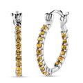 Sunflower Color Crystal Inside Out Hoop Earrings in Stainless Steel - Sticky add to cart bar