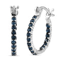 Sunflower Color Crystal Inside Out Hoop Earrings in Stainless Steel - Sticky add to cart bar