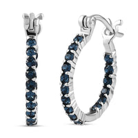 Sunflower Color Crystal Inside Out Hoop Earrings in Stainless Steel
