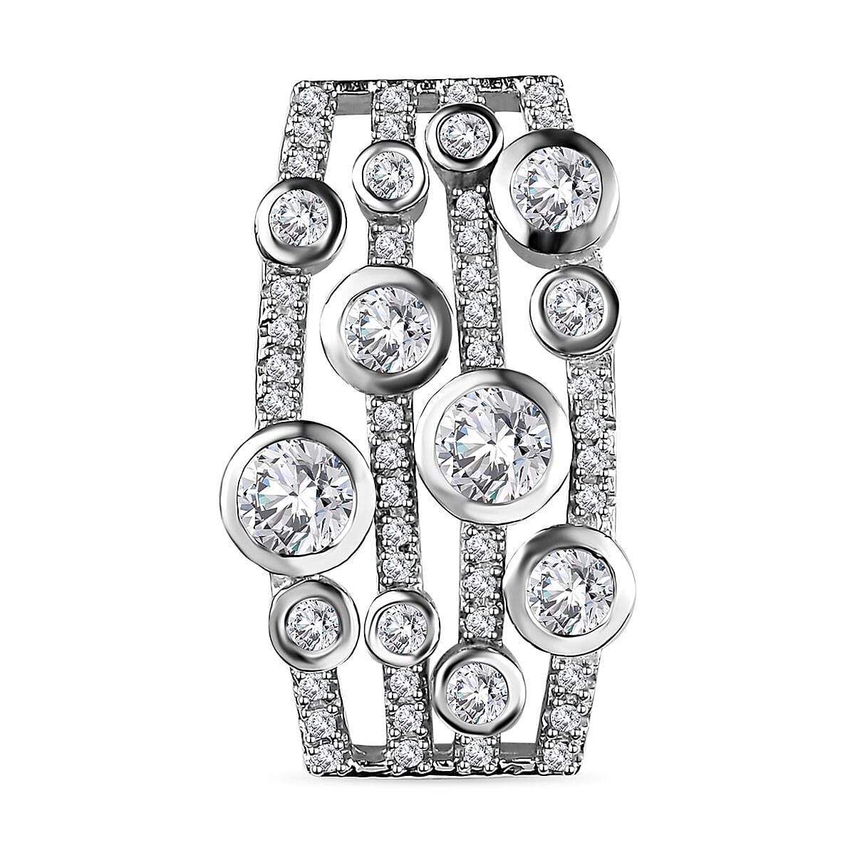 Moissanite 1.60 ctw Pendant in Platinum Over Sterling Silver