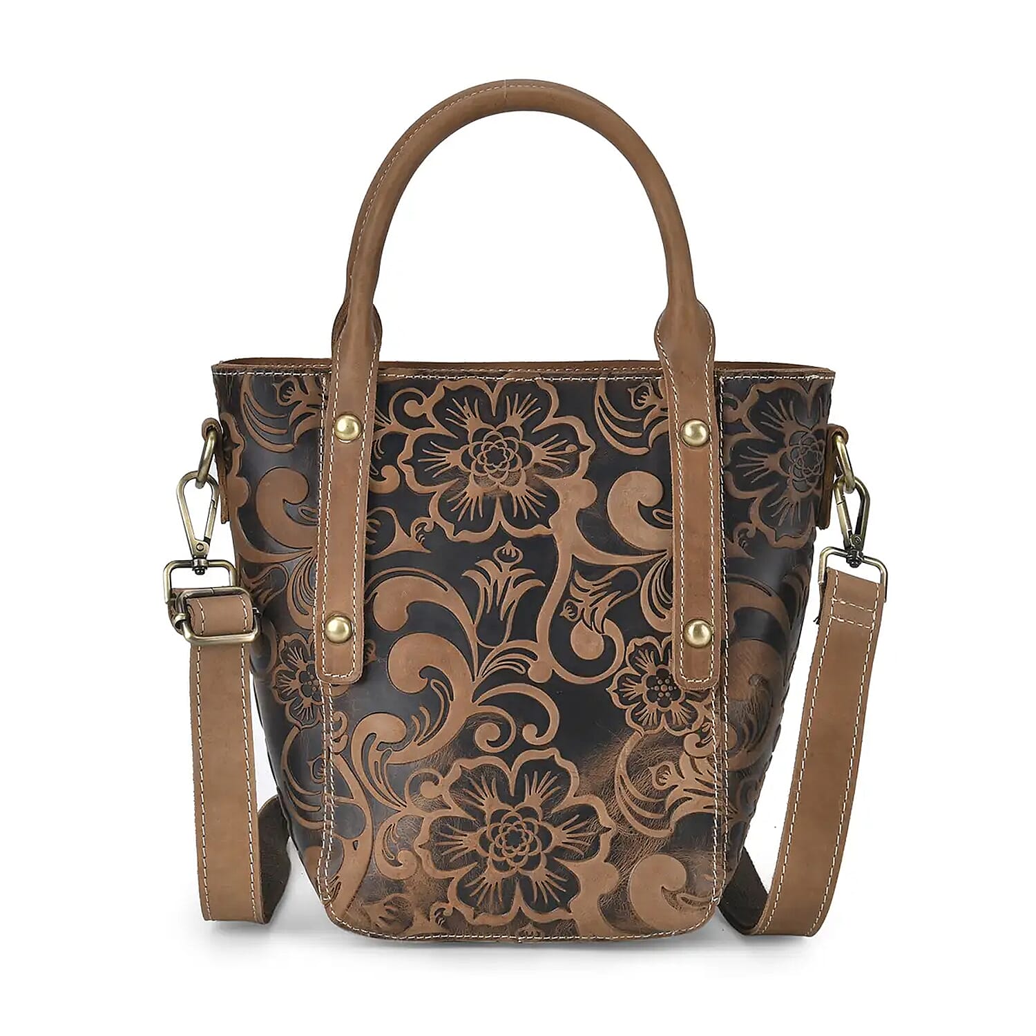 Italy Retor Noble Collection Brown Genuine Leather Crossbody Bag (11"x 5.1"x 9.5") with Handle Drop and Shoulder Strap