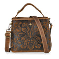 Italy Retor Noble Collection Coffee Color Genuine Leather Crossbody Bag (8.9"x5"x7.9") with Handle Drop and Shoulder Strap - Sticky add to cart bar