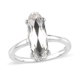 White Crystal Solitaire Ring in Sterling Silver (Size 6.0) - Sticky add to cart bar