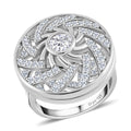 Moissanite Mandala Ring in Platinum Over Sterling Silver (Size 10.0) 1.60 ctw - Sticky add to cart bar