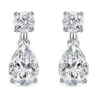 Moissanite 4.75 ctw Drop Earrings in Platinum Over Sterling Silver