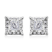 NY Closeout 10K White Gold Diamond Earrings 1.00 ctw