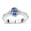 Luxoro 14K White Gold AAA Ceylon Blue Sapphire and G-H I2 Diamond Ring (Size 10.0) 1.10 ctw - Sticky add to cart bar