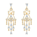 Simulated Diamond Earrings in Yellow Rhodium Over Sterling Silver 1.90 ctw - Sticky add to cart bar