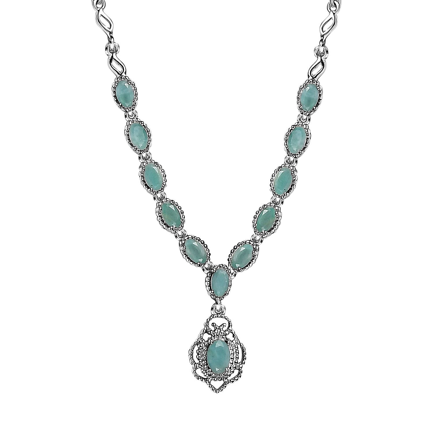 Grandidierite Necklace 18-20 Inches in Platinum Over Sterling Silver 2.50 ctw