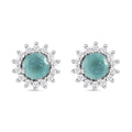 D'Joy Grandidierite and White Zircon Sunburst Stud Earrings in Platinum Over Sterling Silver 1.40 ctw - Sticky add to cart bar