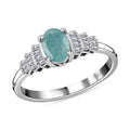 Grandidierite and Diamond Ring in Platinum Over Sterling Silver (Size 10.0) 1.00 ctw - Sticky add to cart bar