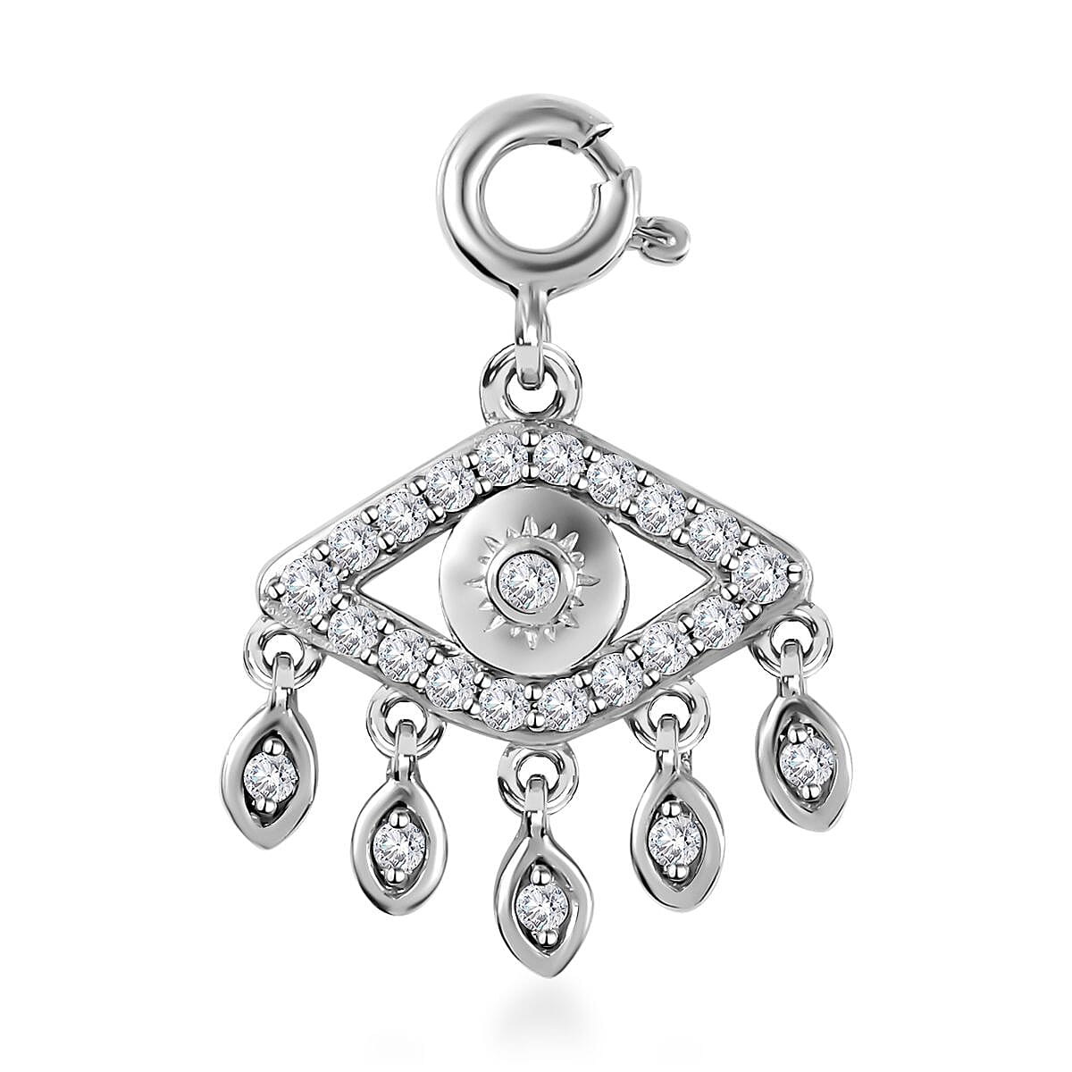 Moissanite Charm in Platinum Over Sterling Silver  0.50 ctw
