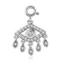Moissanite Charm in Platinum Over Sterling Silver  0.50 ctw