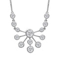 Moissanite Floral Bubble Necklace 18 Inches in Platinum Over Sterling Silver 8.30 ctw - Sticky add to cart bar
