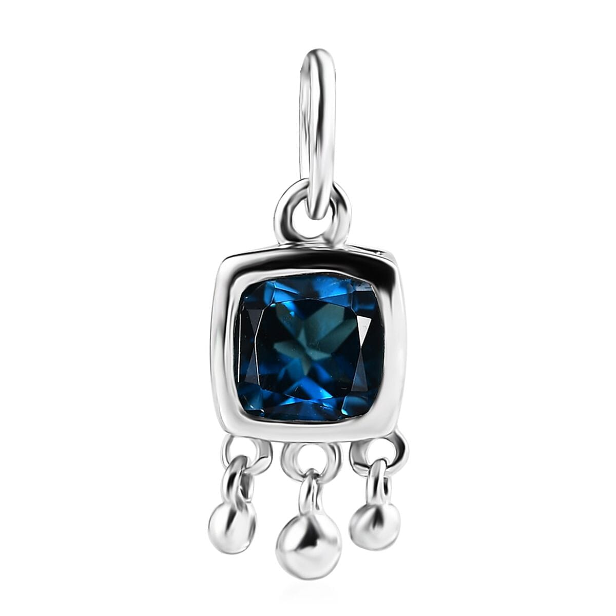 London Blue Topaz Charm in Platinum Over Sterling Silver 1.10 ctw