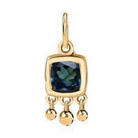 London Blue Topaz Charm in Vermeil Yellow Gold Over Sterling Silver 1.10 ctw