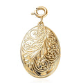 Vermeil Yellow Gold Over Sterling Silver Floral Medallion Charm 7.35 Grams - Sticky add to cart bar