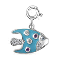 Multi Gemstone and Enameled Fish Charm in Platinum Over Sterling Silver 0.20 ctw - Sticky add to cart bar