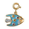 Multi Gemstone and Enameled Fish Charm in Platinum Over Sterling Silver 0.20 ctw - Sticky add to cart bar