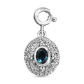 London Blue Topaz Medallion Charm in Platinum Over Sterling Silver 0.40 ctw - Sticky add to cart bar