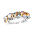 Light Topaz Shimmer Crystal 5 Stone Ring in Sterling Silver (Size 10) - Sticky add to cart bar