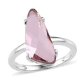 Antique Pink Crystal Solitaire Ring in Sterling Silver (Size 10) 3.30 ctw - Sticky add to cart bar