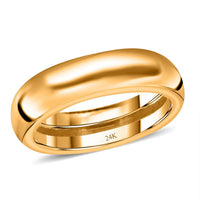 24K Yellow Gold Electroform Band Ring (Size 10.0) (1.90 g)