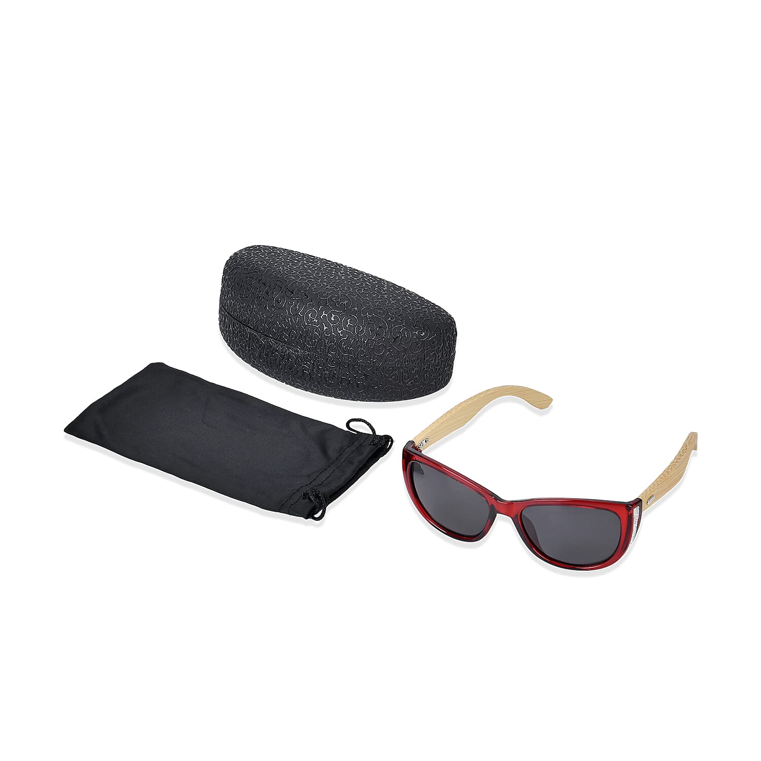 UV400 Signature Sunglasses with Bamboo Temples and Case