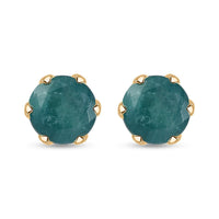 Luxoro 10K Yellow Gold Premium Grandidierite Solitaire Stud Earrings 1.80 ctw