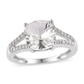 White Crystal and Simulated Diamond Ring in Platinum Over Sterling Silver (Size 10.0) 0.30 ctw - Sticky add to cart bar