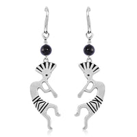Shungite 5.00 ctw Kokopelli Earrings in ION Plated Copper