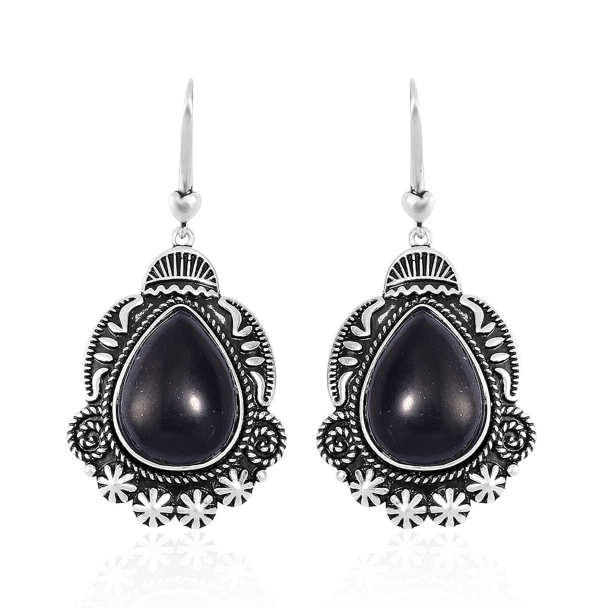Shungite Dangle Earrings in ION Plated Copper 40.00 ctw