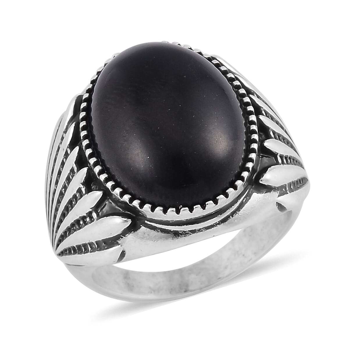Shungite Solitaire Ring in Copper (Size 6.0) 20.00 ctw
