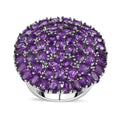 African Amethyst 12.75 ctw Floral Ring in Platinum Over Copper (Size 7.0) - Sticky add to cart bar