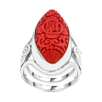 Cinnabar Ring in Sterling Silver (Size 5.5)