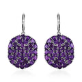 African Amethyst 14.00 ctw Lever Back Earrings in Platinum Over Copper with Magnet - Sticky add to cart bar
