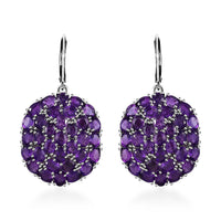 African Amethyst 14.00 ctw Lever Back Earrings in Platinum Over Copper with Magnet