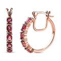 Premium Ouro Fino Rubellite Hoop Earrings in Vermeil RG Over Sterling Silver 1.85 ctw - Sticky add to cart bar