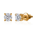 18K Yellow Gold Moissanite Solitaire Stud Earrings 0.50 ctw - Sticky add to cart bar
