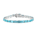 Madagascar Paraiba Apatite Tennis Bracelet in Platinum Over Sterling Silver (6.50 In) 15.30 ctw - Sticky add to cart bar