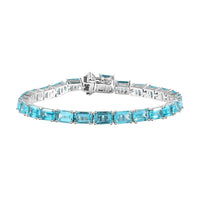 Madagascar Paraiba Apatite Tennis Bracelet in Platinum Over Sterling Silver (6.50 In) 15.30 ctw