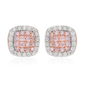 Natural Pink and White Diamond I3 Stud Earrings in Vermeil Rose Gold Over Sterling Silver 0.50 ctw - Sticky add to cart bar