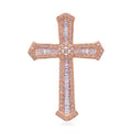 Natural Pink Diamond I3 Cross Pendant without Chain in Vermeil Rose Gold Over Sterling Silver 0.50 ctw - Sticky add to cart bar