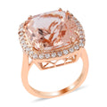 ILIANA 18K Rose Gold AAA Certified and Appraised  Morganite, Diamond (G-H, SI) Ring 5.95 g (Size 6.0) 10.85 ctw - Sticky add to cart bar