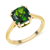 Certified & Appraised 10K Yellow Gold AAA Natural Chrome Diopside Solitaire Ring (Size 10.0) 2.25 Grams 2.30 ctw