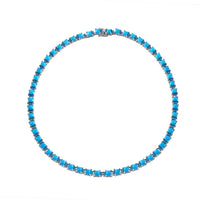 TLV Sleeping Beauty Turquoise, Malgache Neon Apatite Necklace (18 Inches) in Platinum Over Sterling Silver 39.00 ctw