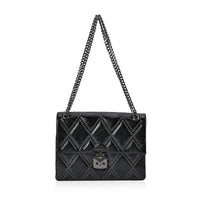 Black Genuine Leather Crossbody Bag (11.4"x7.9"x6.3") With Shoulder Strap